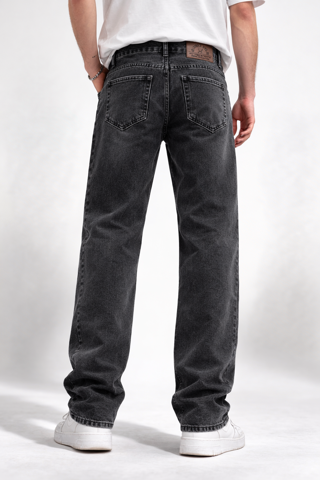 Erkek Füme Yıkamalı Baggy Fit Kot Pantolon