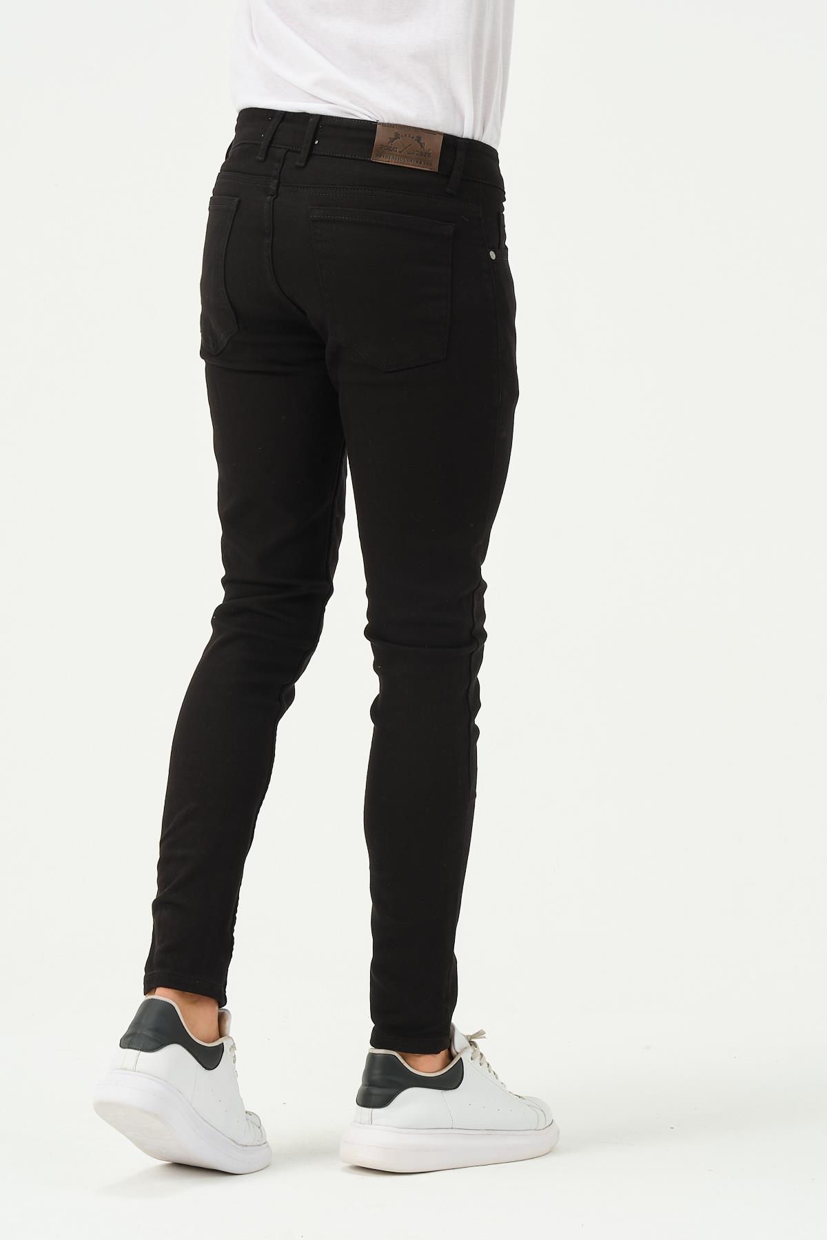 Erkek Sknny Fit Jogger Kot Pantolon Siyah
