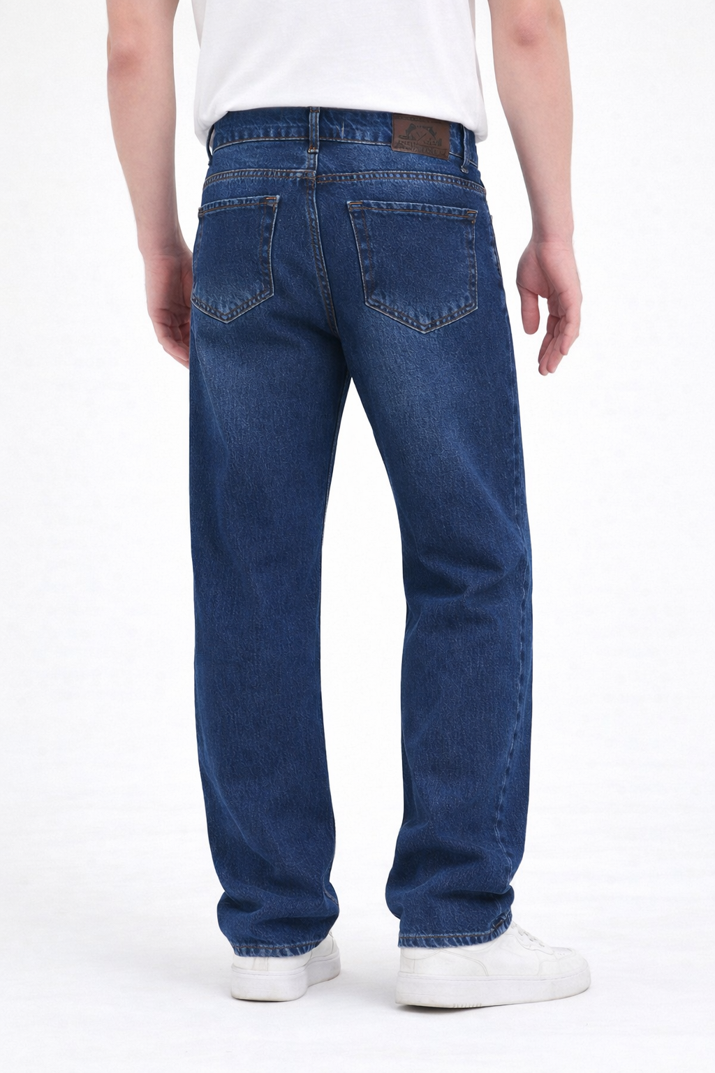 Erkek Lacivert Yıkamalı Baggy Fit Kot Pantolon