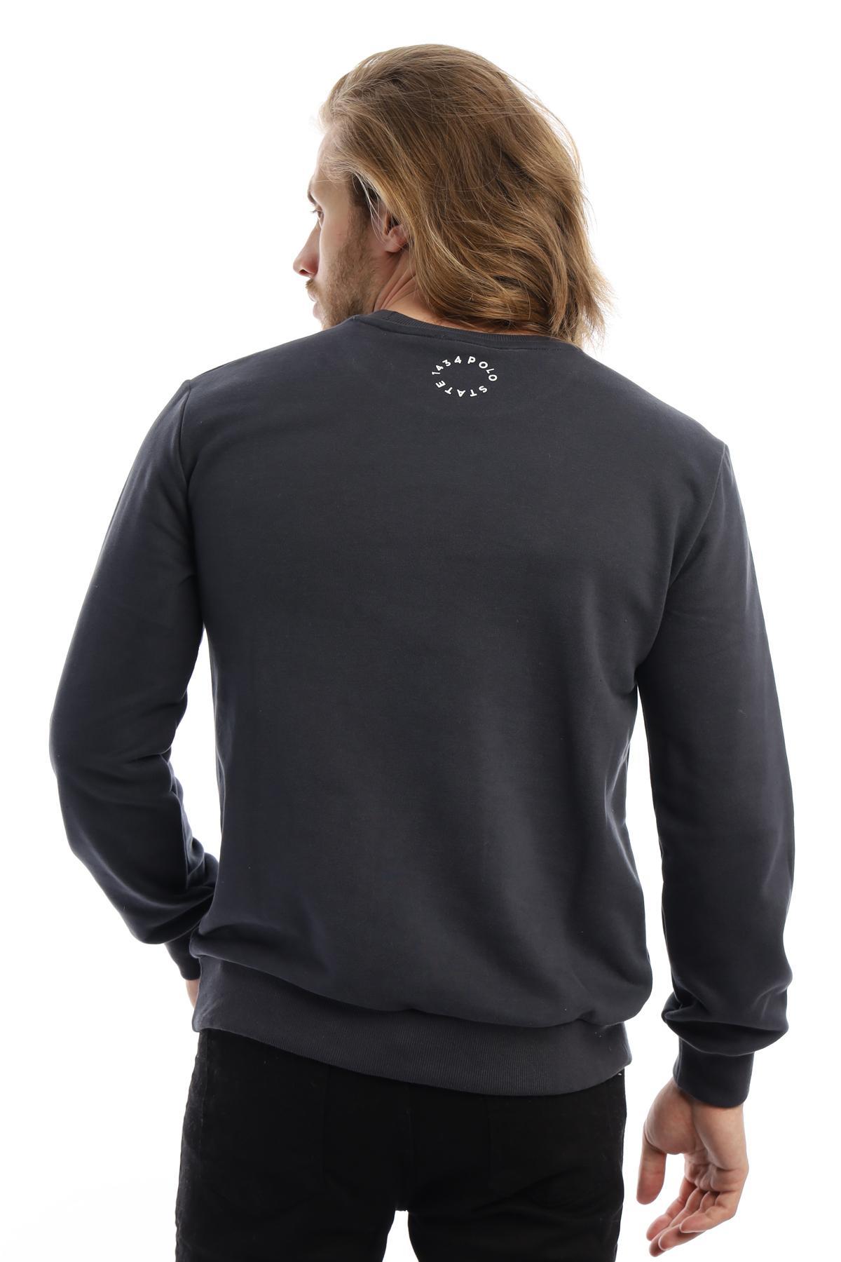 Erkek 3 İplik Pamuklu Baskılı Regular Fit Basic Bisiklet Yaka Füme Sweatshirt Erkek 3 İplik Pamuklu Baskılı Regular Fit Basic Bisiklet Yaka Füme Sweatshirt