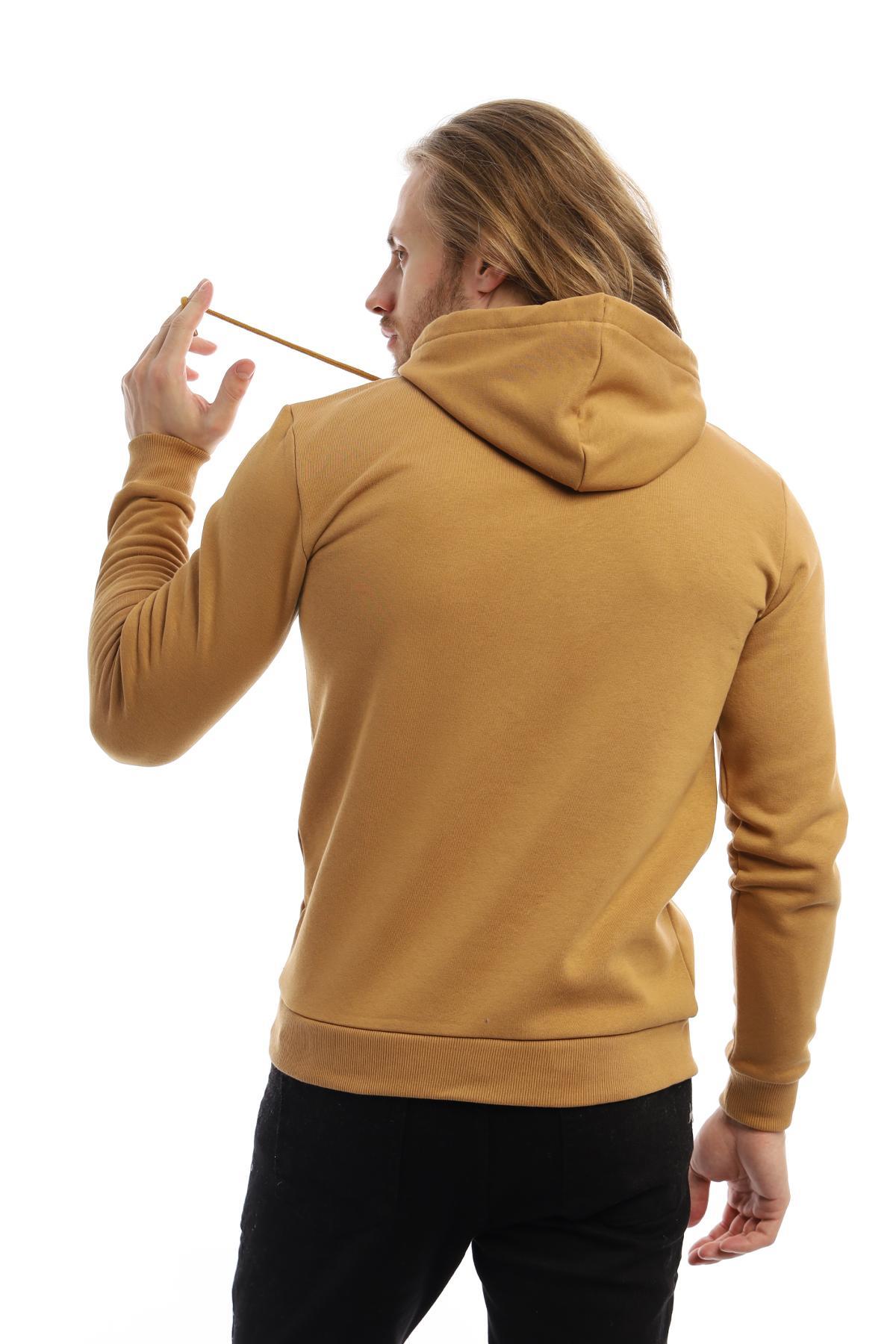 Erkek 3 İplik Pamuklu İçi Polarlı Süzine Nakışlı Regular Fit Kapüşonlu Kanguru Cepli Kahverengi Sweatshirt Erkek 3 İplik Pamuklu İçi Polarlı Süzine Nakışlı Regular Fit Kapüşonlu Kanguru Cepli Kahverengi Sweatshirt