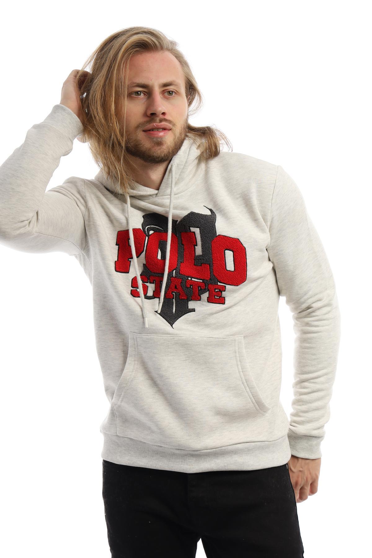 Erkek 3 İplik Pamuklu İçi Polarlı Süzine Nakışlı Regular Fit Kapüşonlu Kanguru Cepli Kar Melanj Sweatshirt Erkek 3 İplik Pamuklu İçi Polarlı Süzine Nakışlı Regular Fit Kapüşonlu Kanguru Cepli Kar Melanj Sweatshirt