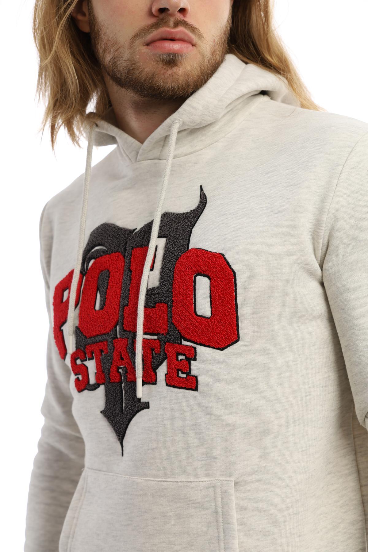 Erkek 3 İplik Pamuklu İçi Polarlı Süzine Nakışlı Regular Fit Kapüşonlu Kanguru Cepli Kar Melanj Sweatshirt Erkek 3 İplik Pamuklu İçi Polarlı Süzine Nakışlı Regular Fit Kapüşonlu Kanguru Cepli Kar Melanj Sweatshirt