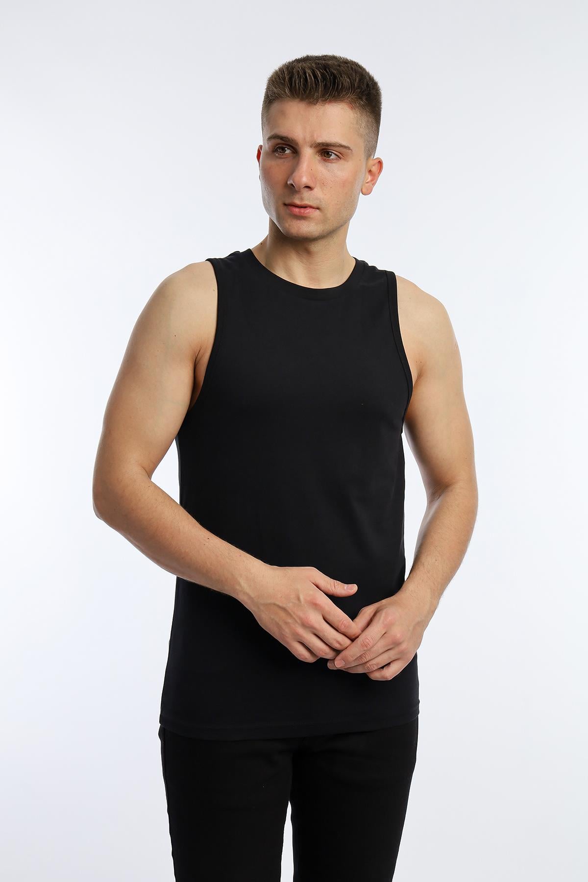Erkek Slim Fit Atlet Siyah