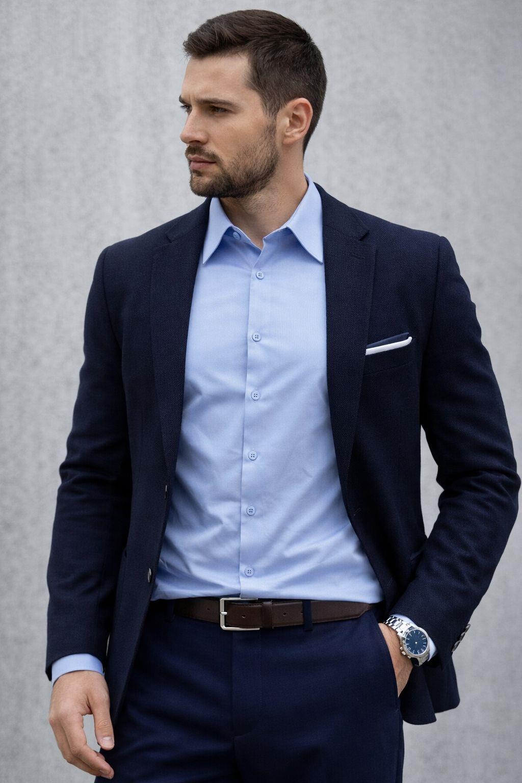 Erkek Uzun Kollu Regular Fit Pamuklu Kolay Ütülenebilir Oxford Gömlek