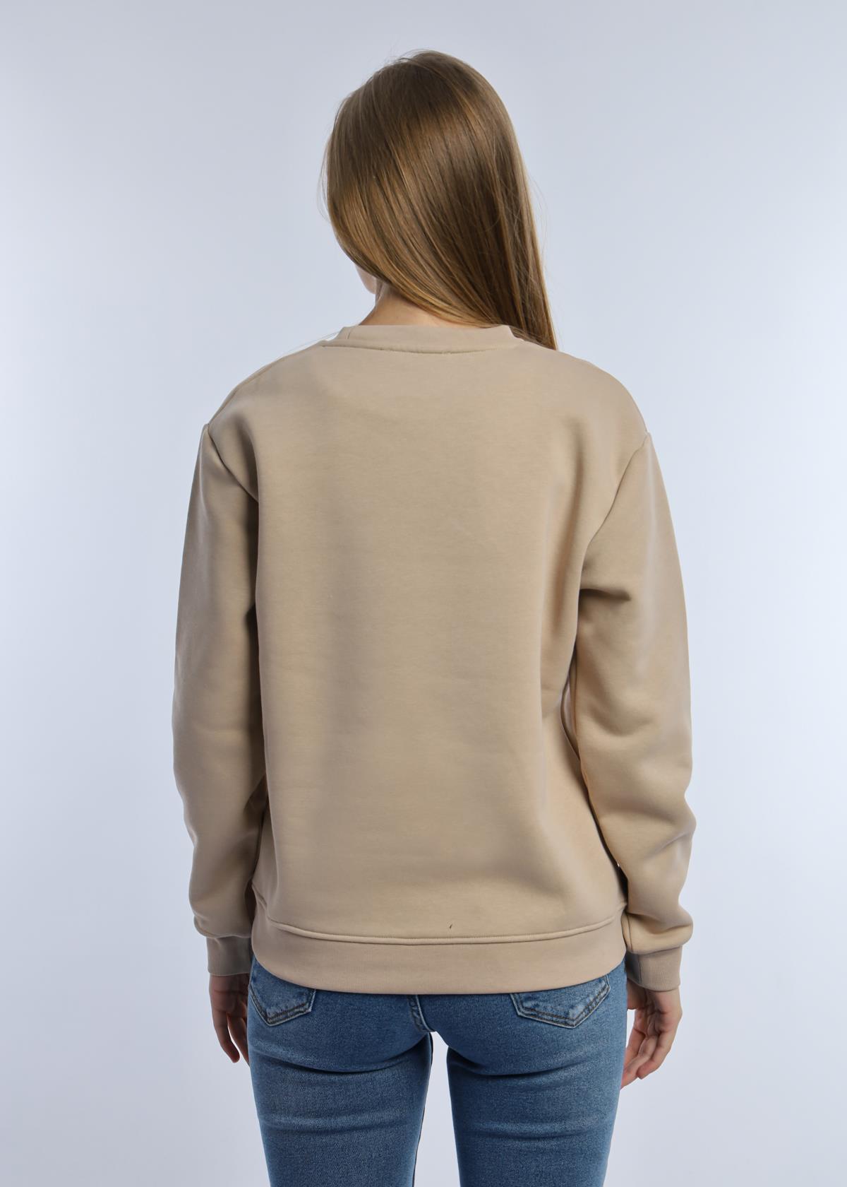 Kadın 3 İplik Şardonlu Woodall Mtn Baskıli Sweatshirt Bej