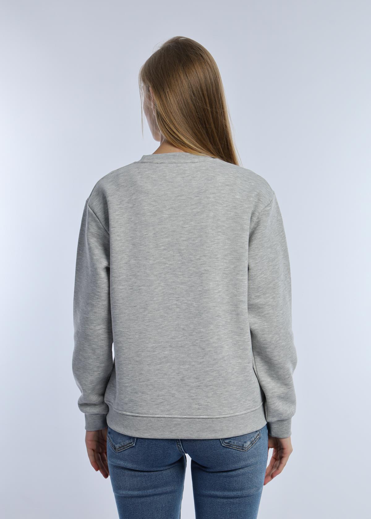Kadın 3 İplik Şardonlu Woodall Mtn Baskıli Sweatshirt Gri Melanj