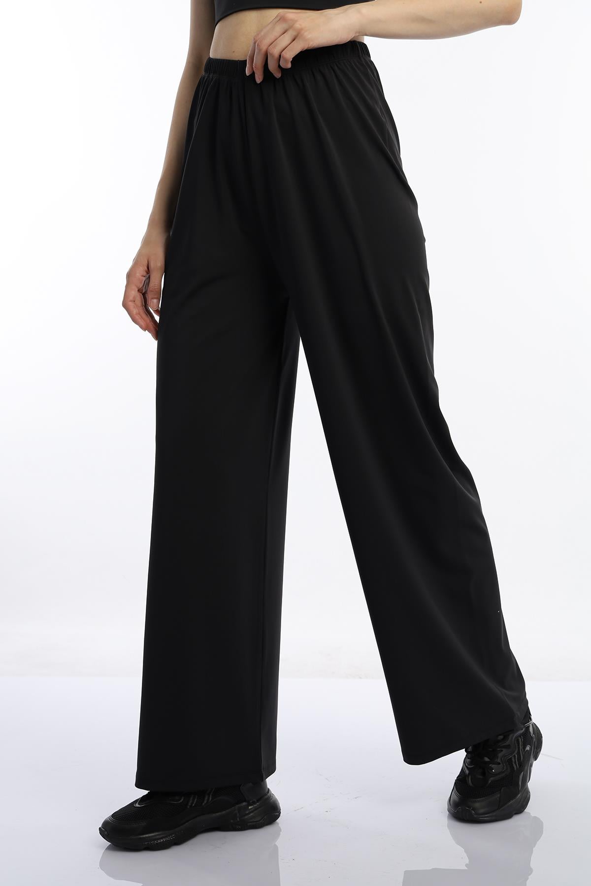 Kadın Allegro Kumaş Oversize Pantolon Siyah