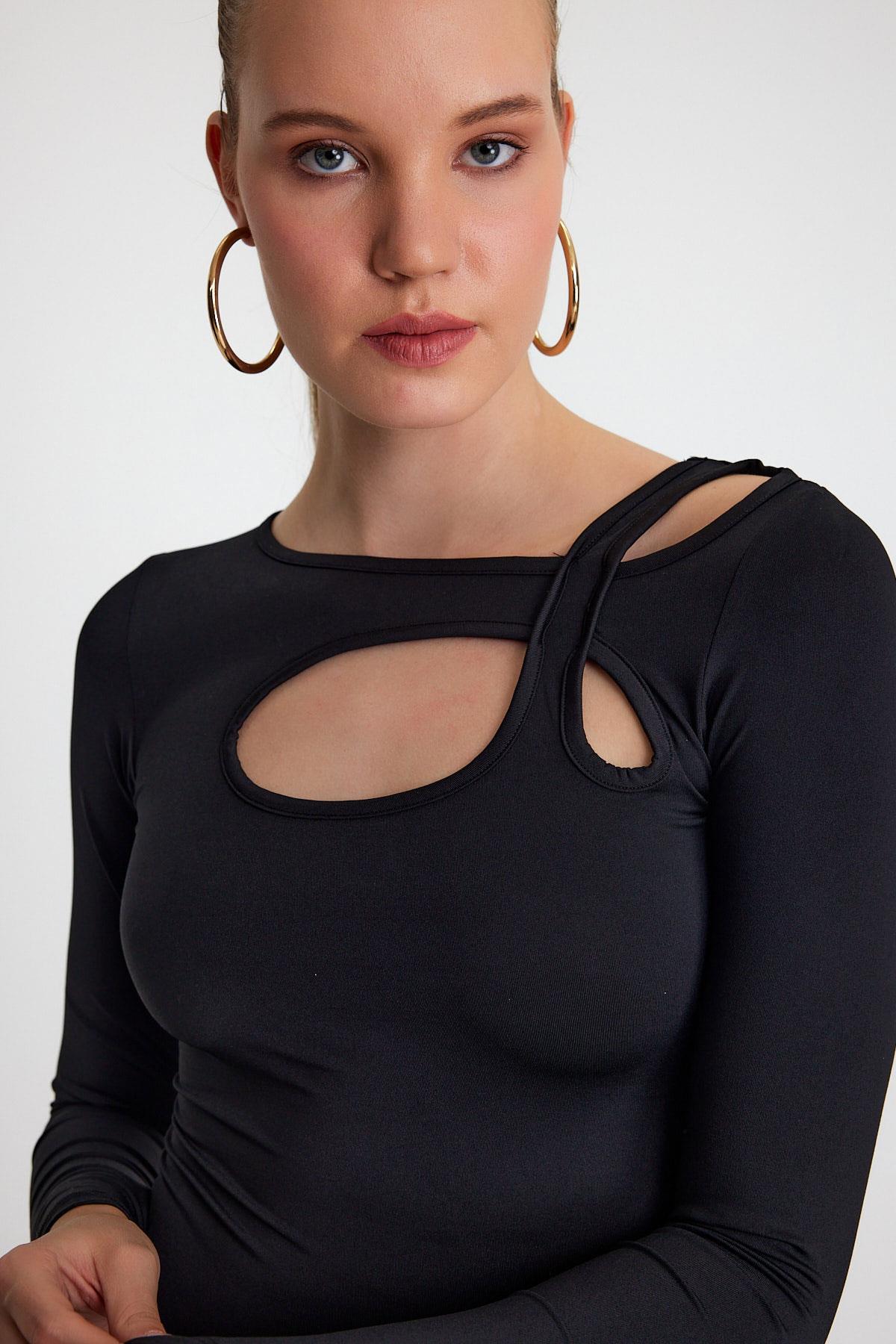 Kadın allegro T-shirt Siyah