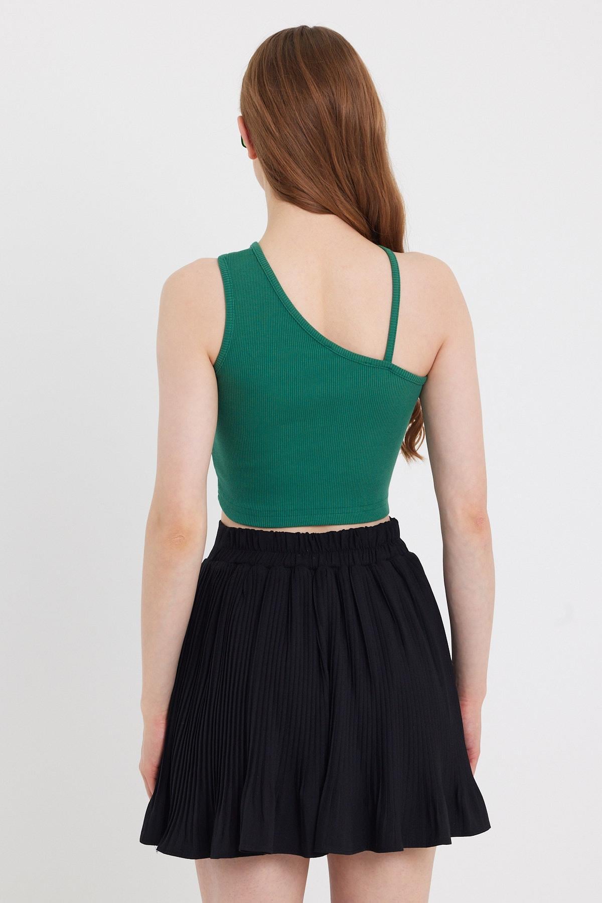 Kadın Askılı Crop Kaşkorse   Yeşil