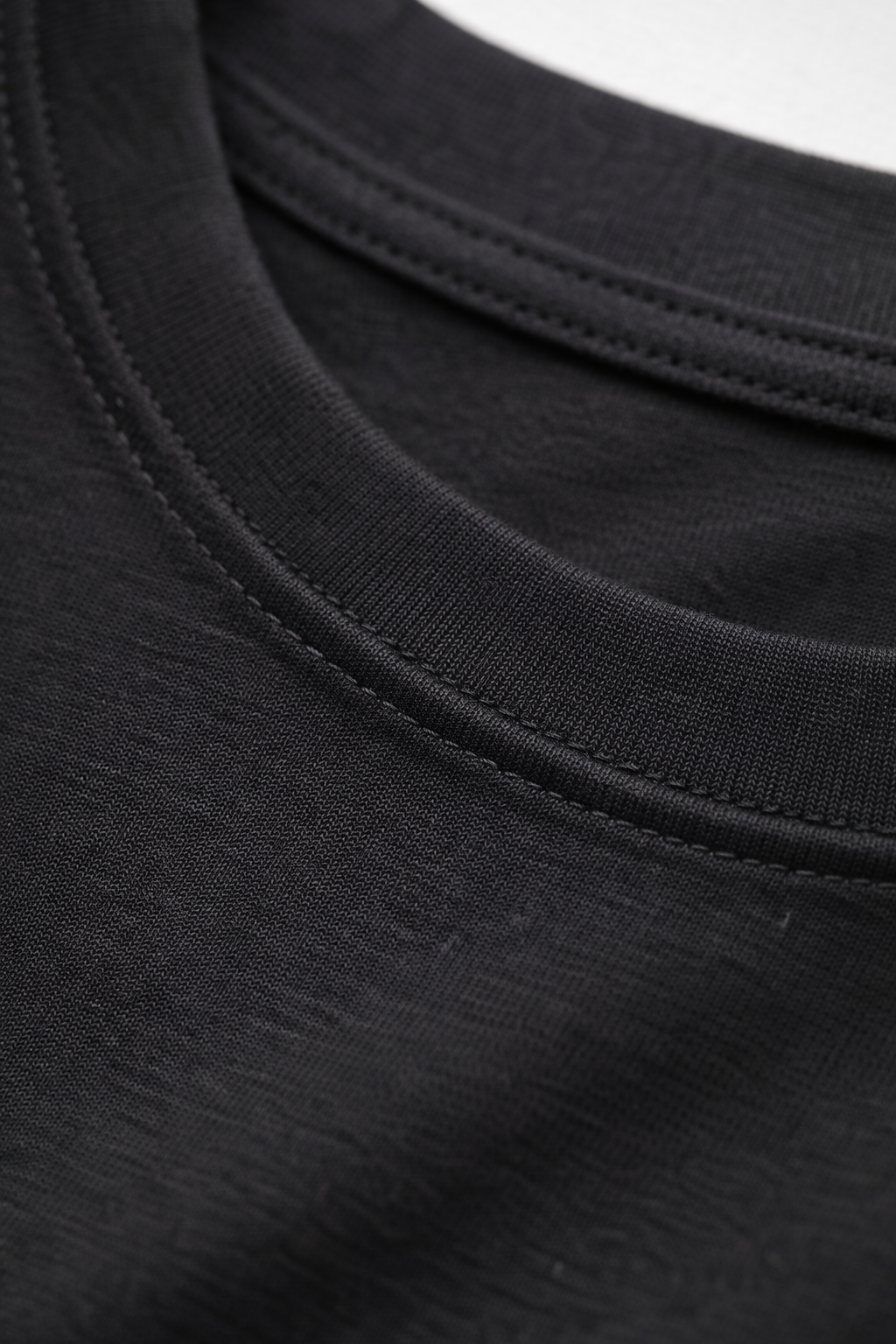 Kadın Basic Bisiklet Yaka Pamuk Likra Tişört – Siyah