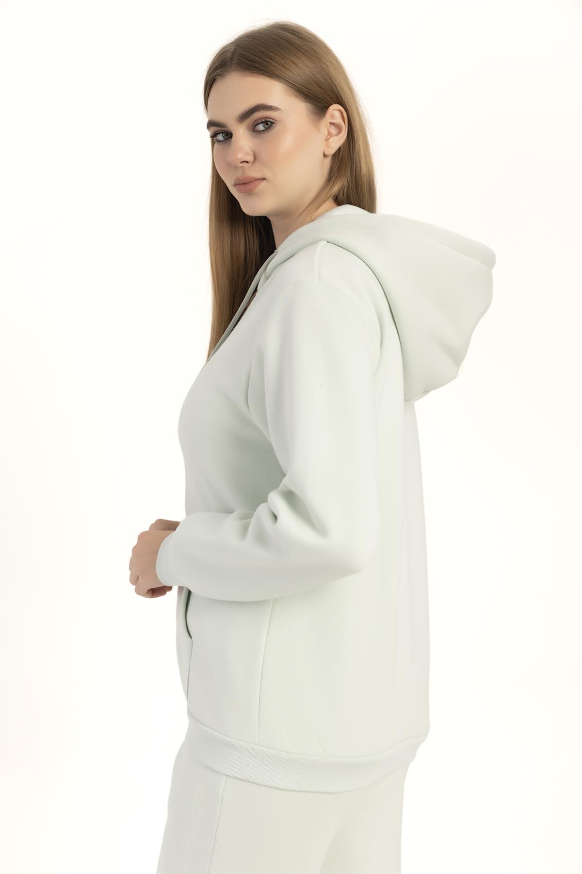 Kadın Fermuarlı Regular Fit Sweatshirt Mint