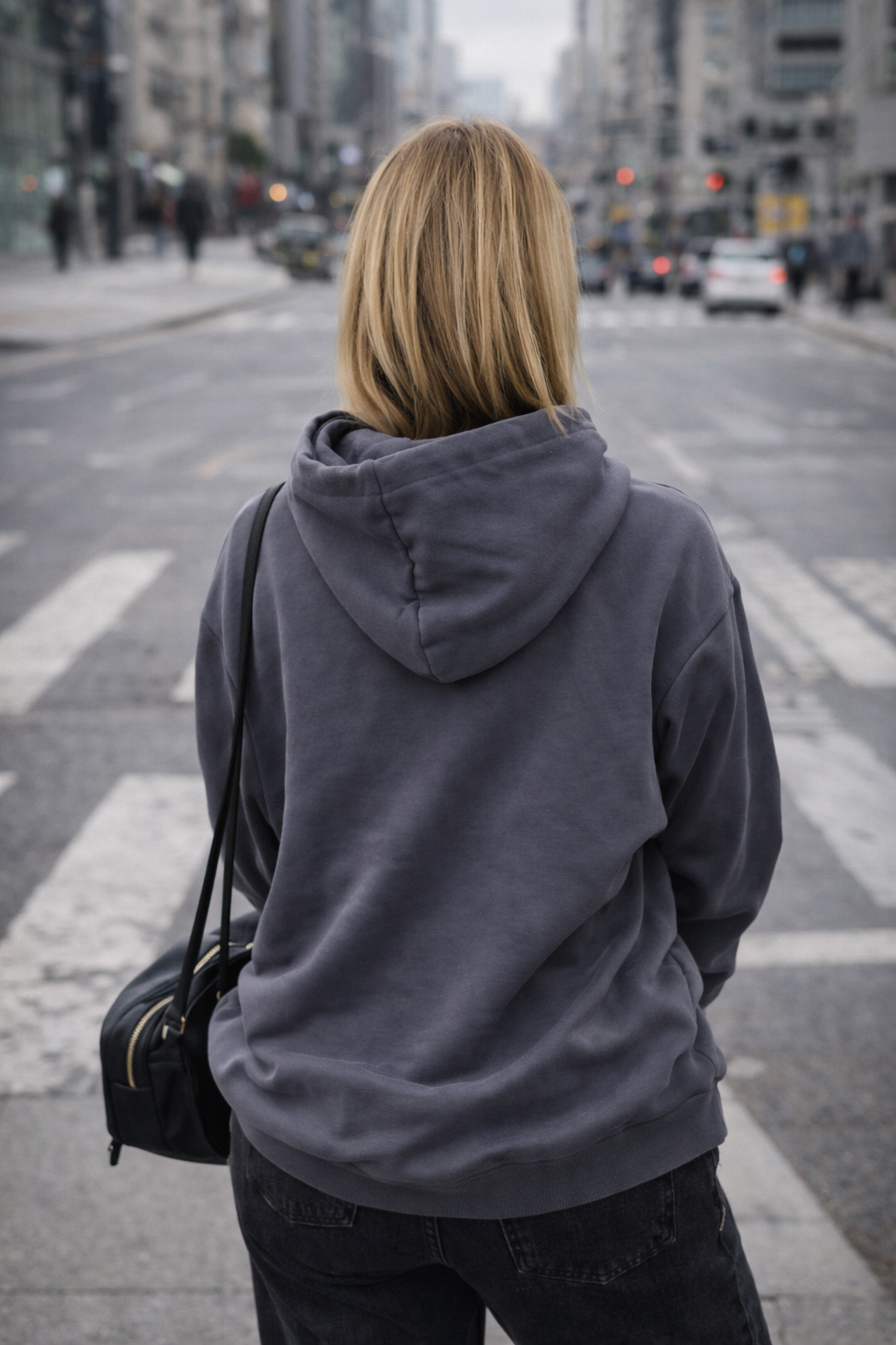 Kadın Füme Kiraz Baskılı Oversize Kapüşonlu Sweatshirt Hoodie