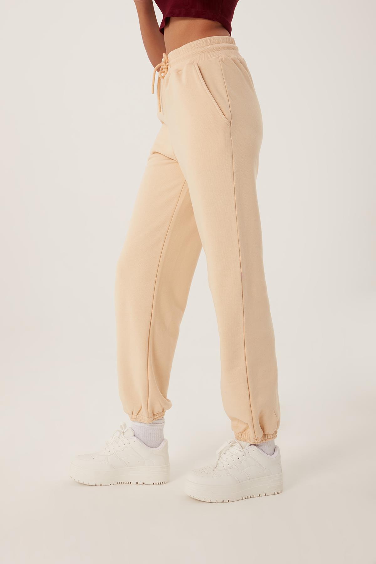 Kadın Jogger Eşofman Altı Ekru