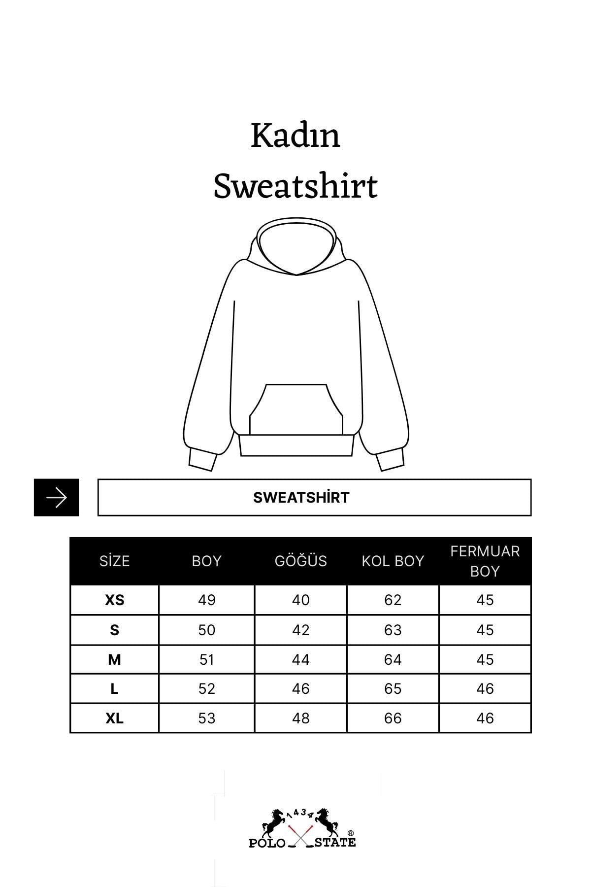 Kadın Kapüşonlu Çift Yönlü Açılabilir Fermuarlı Sweatshirt Lacivert