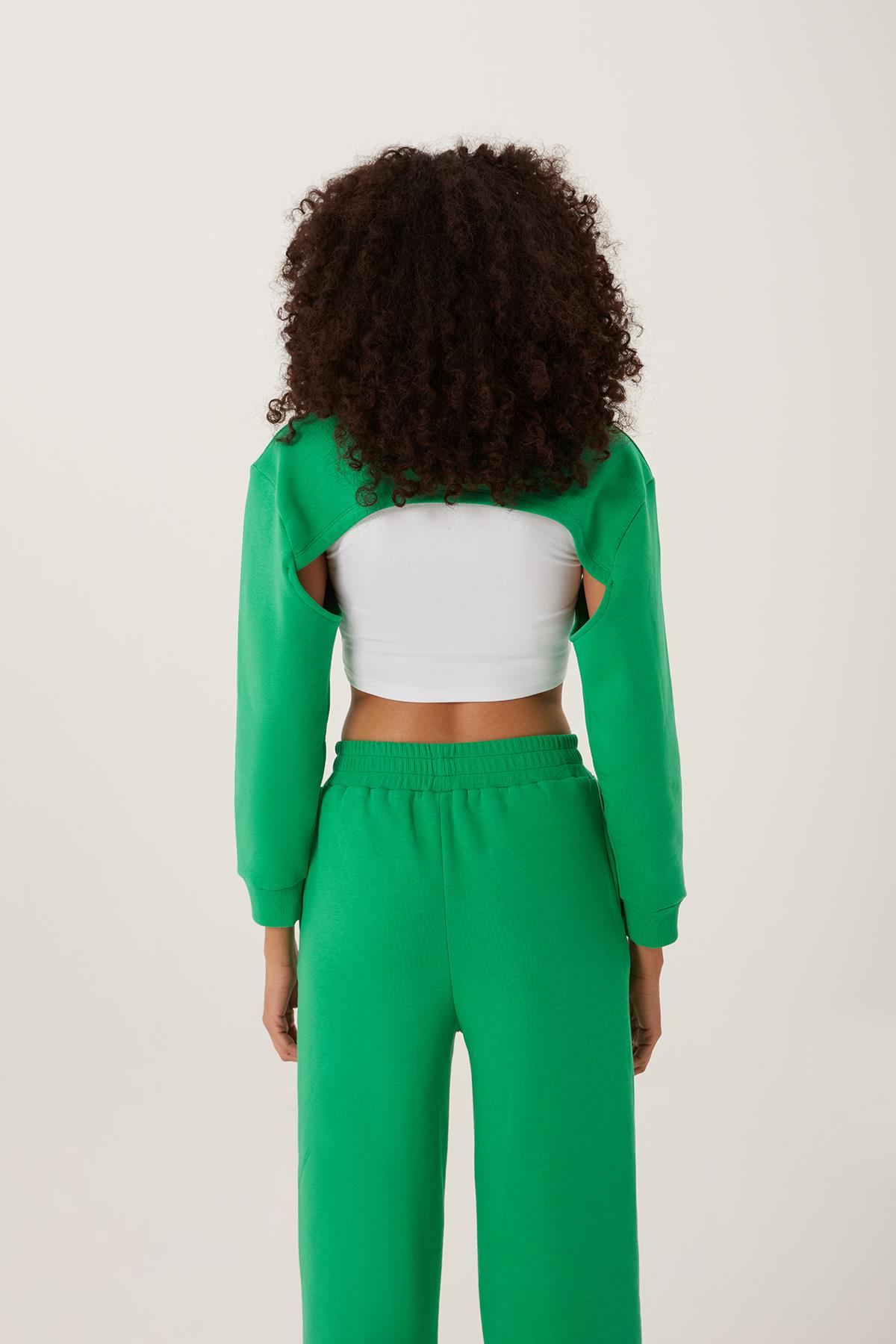 Kadın Oversize Crop  Yeşil