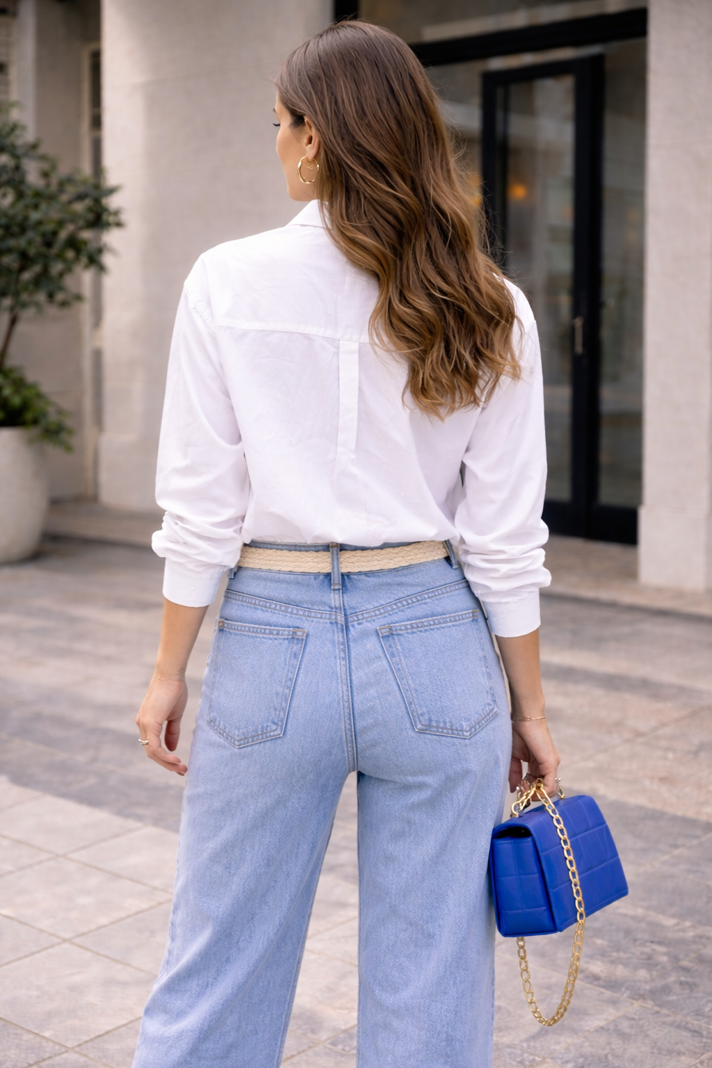 Kadın Oversize Uzun Kollu %100 Pamuklu Beyaz Gömlek