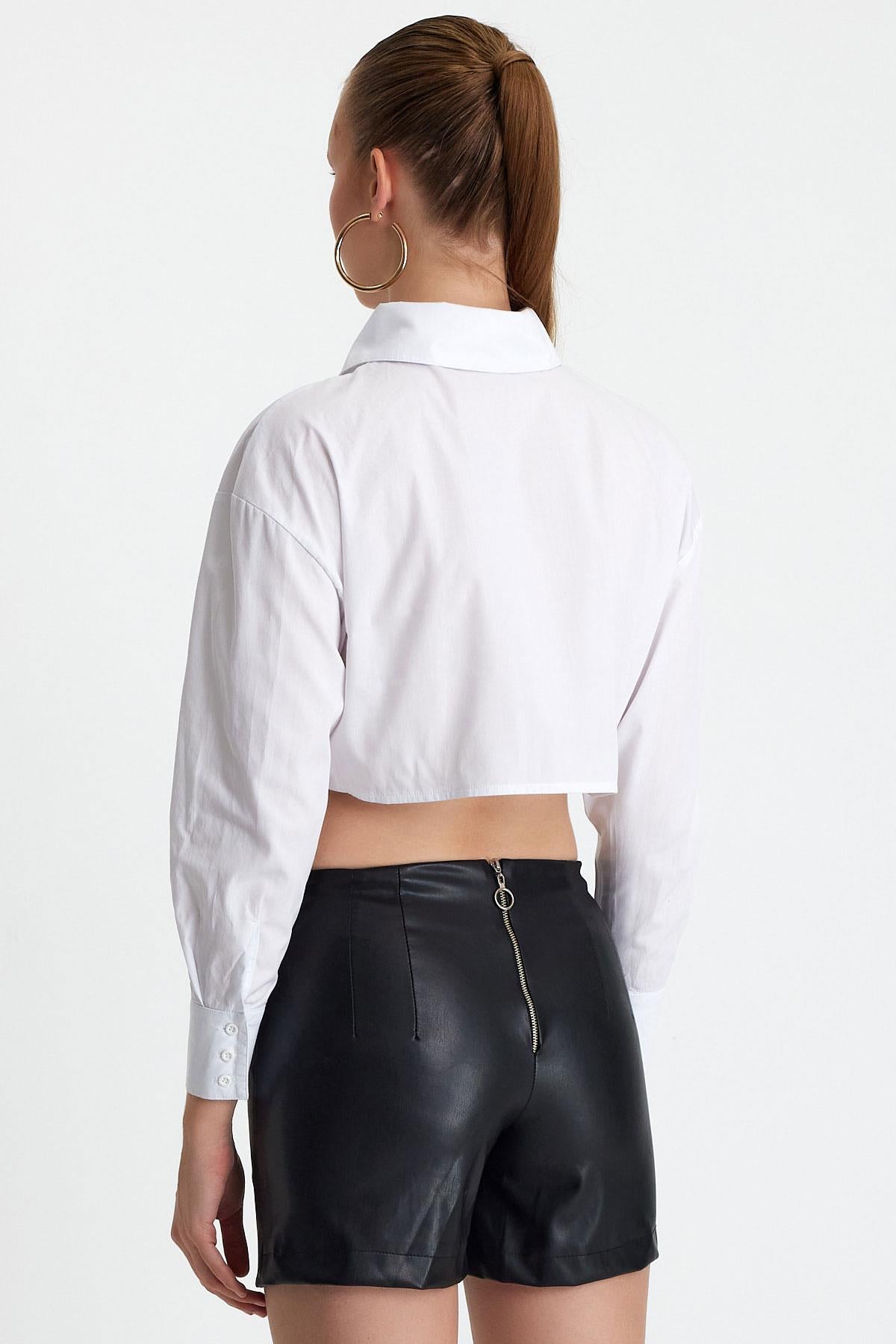 Kadın Regular Fit Gömlek  Beyaz