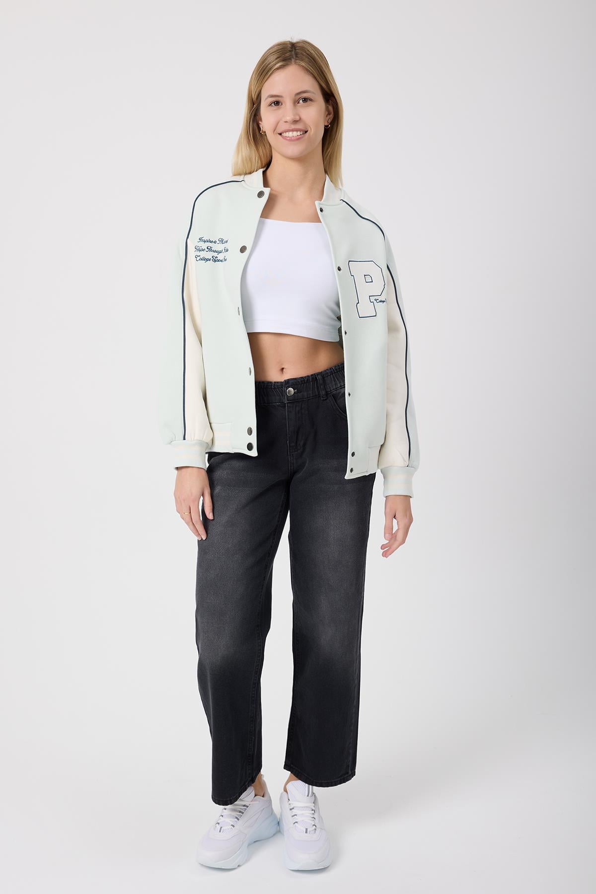 Kadın Regular Kolej Ceket Mint