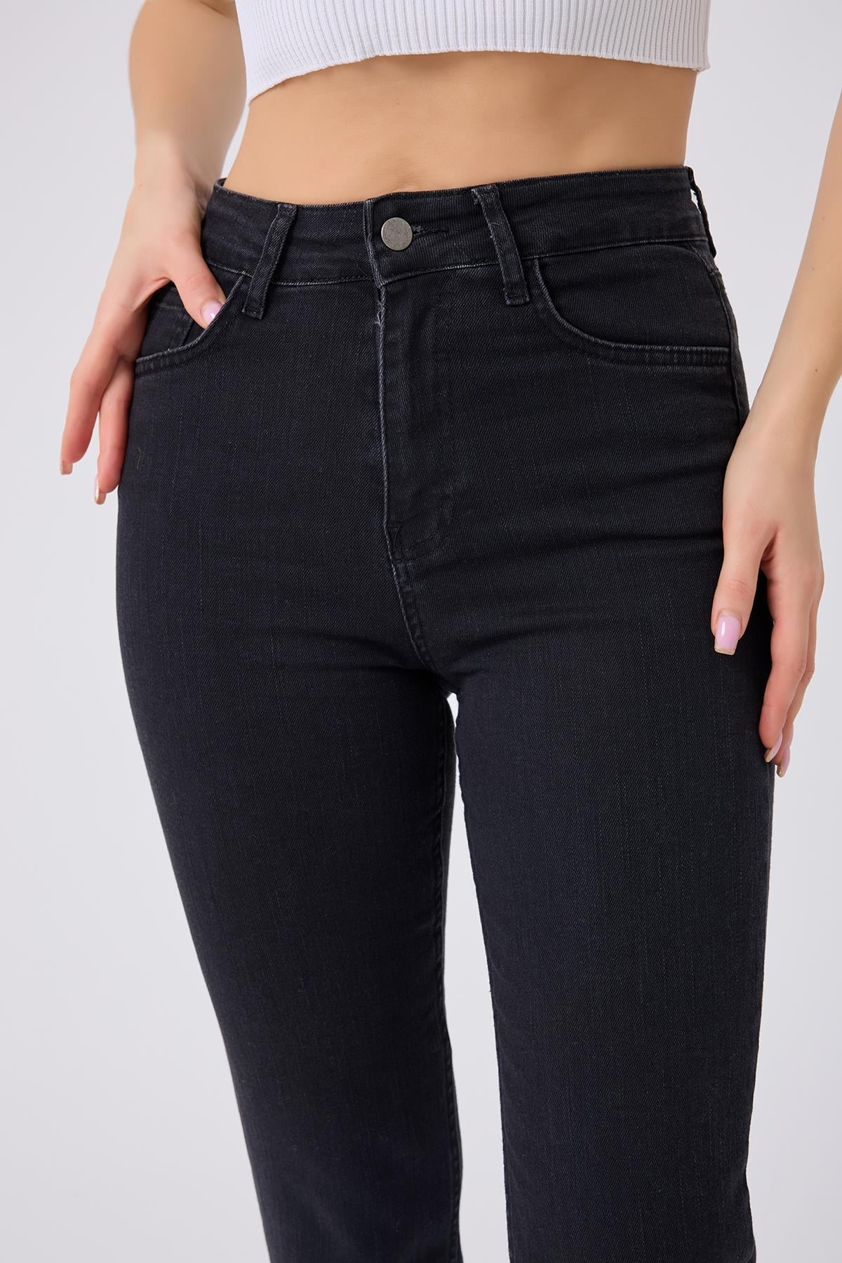 Kadın Skinny Fit Yüksek Bel Jeans Siyah
