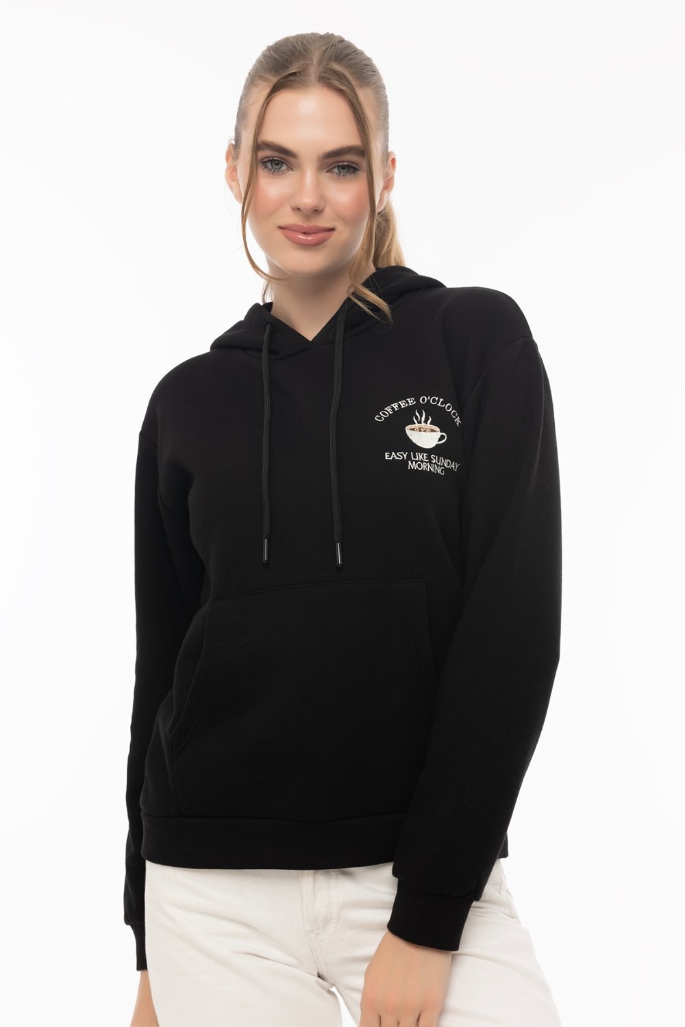 Kahve Molası 2’li Sweatshirt Seti – Siyah & Füme