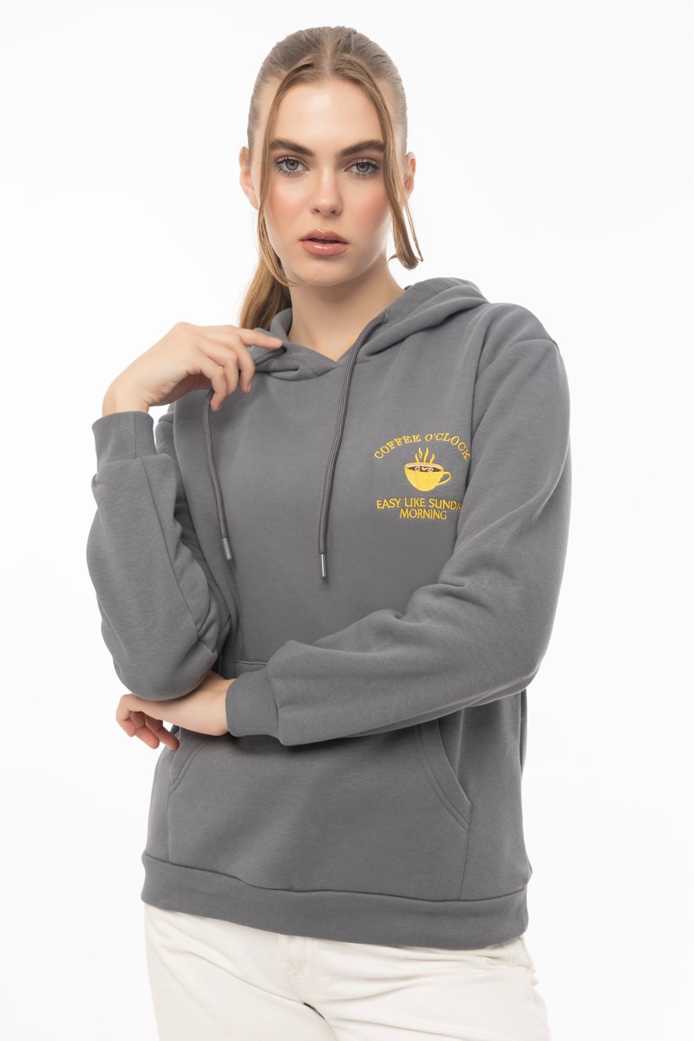 Kahve Molası 2’li Sweatshirt Seti – Siyah & Füme