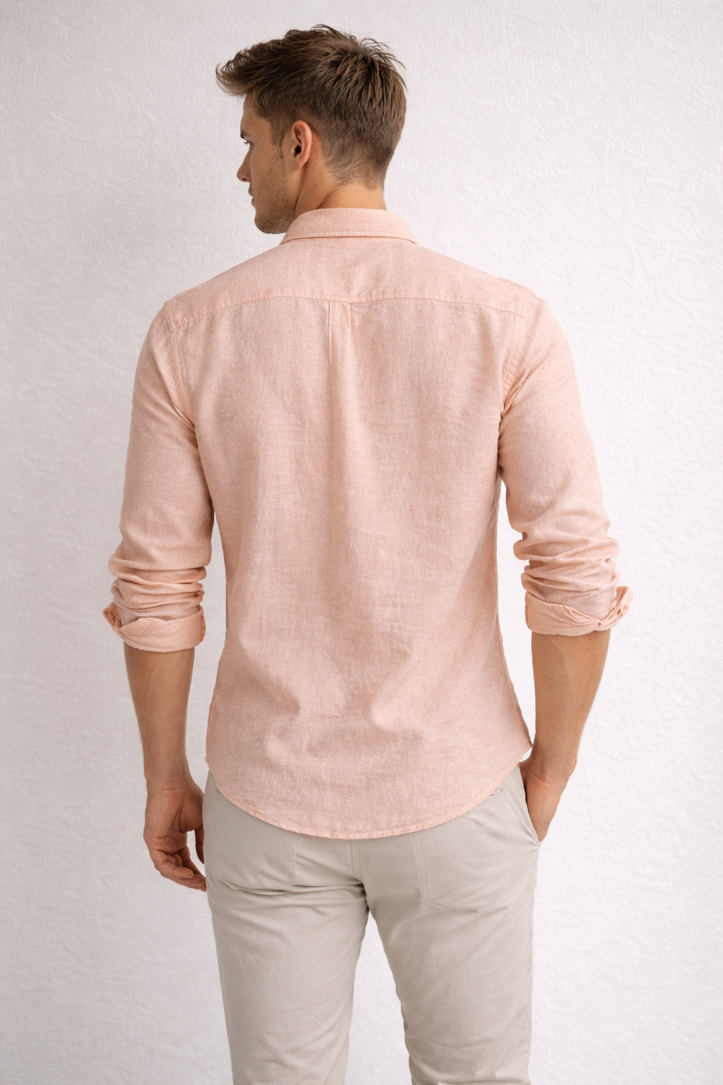 Regular Fit Keten Somon Yazlık Erkek Gömlek