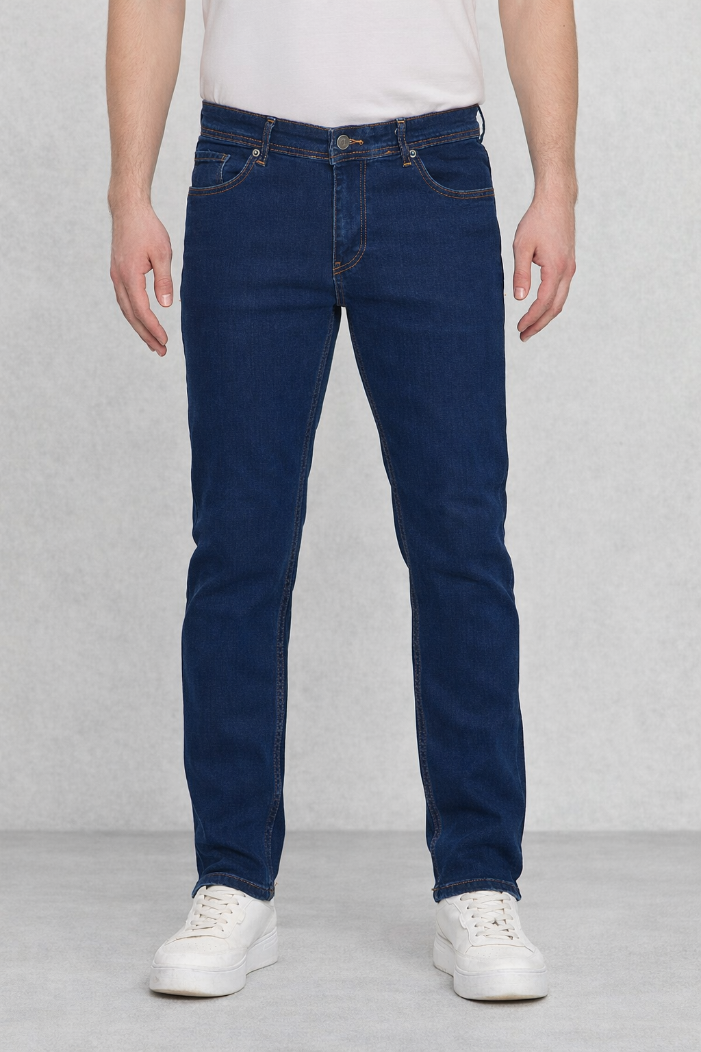Regular Fit Likralı Erkek Denim Kot Pantolon Lacivert