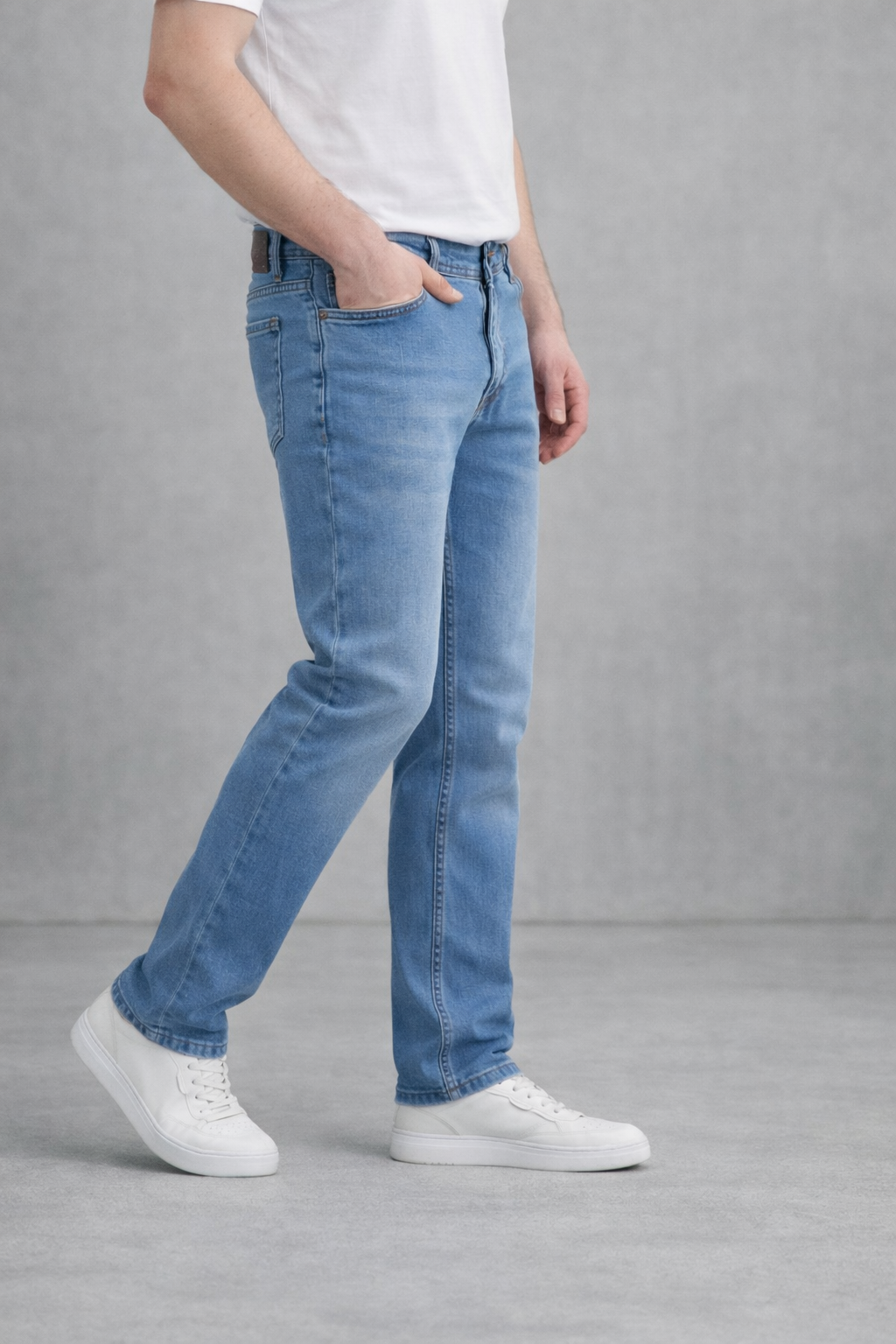 Regular Fit Likralı Erkek Denim Kot Pantolon Mavi