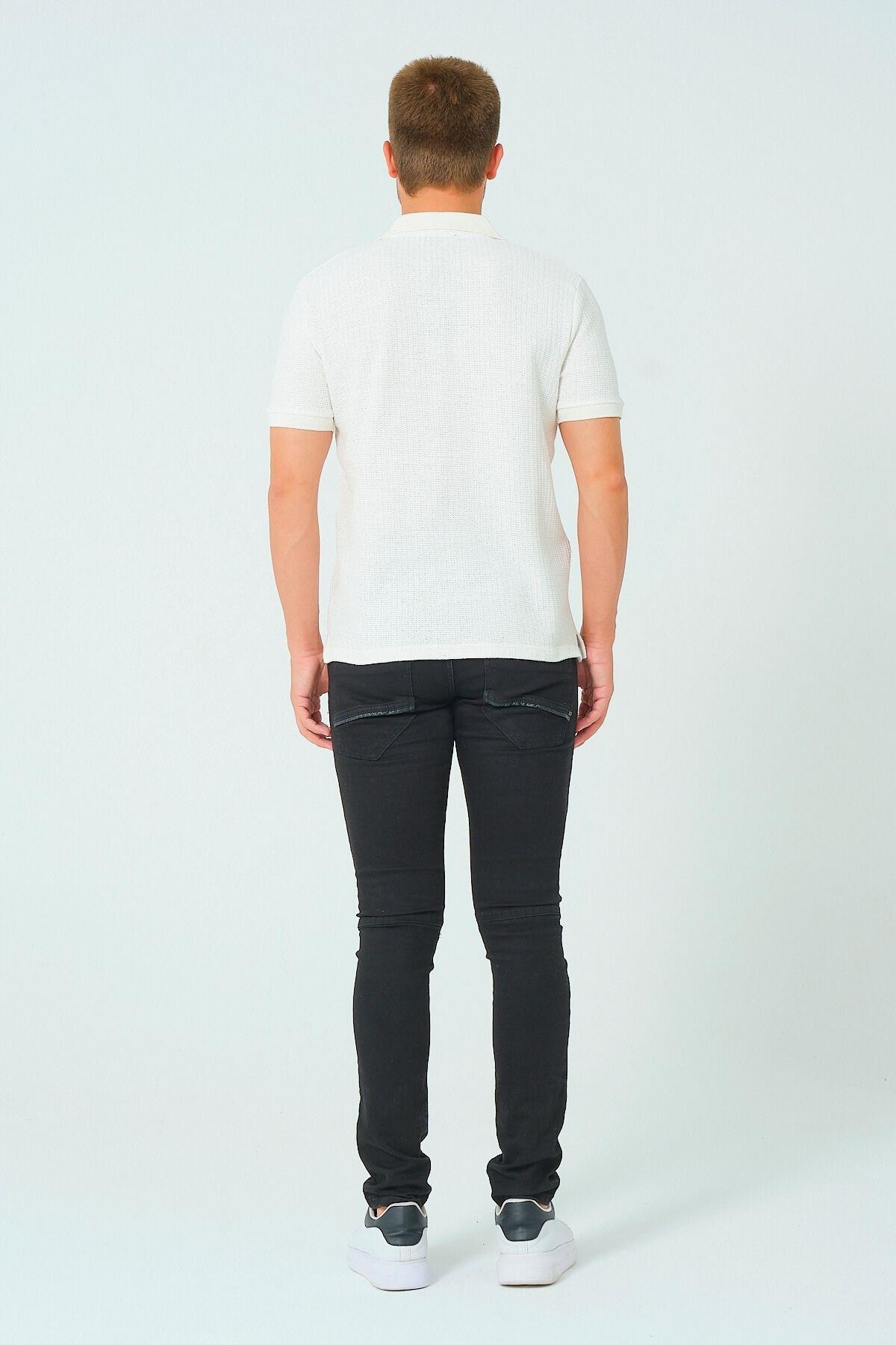 Regular Fit Polo Yaka Tişört Ekru