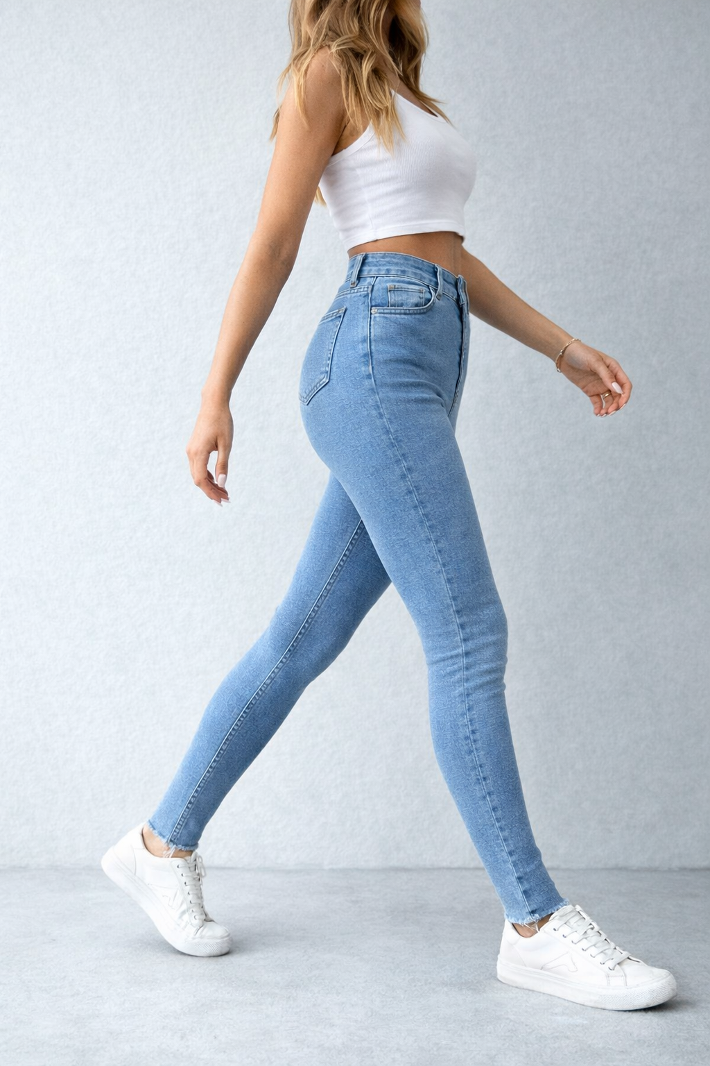 Yüksek Bel Toparlayıcı Likralı Skinny Jean – Açık Mavi