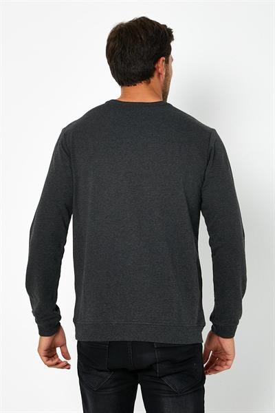 Erkek Baskılı Sweatshirt Antrasit