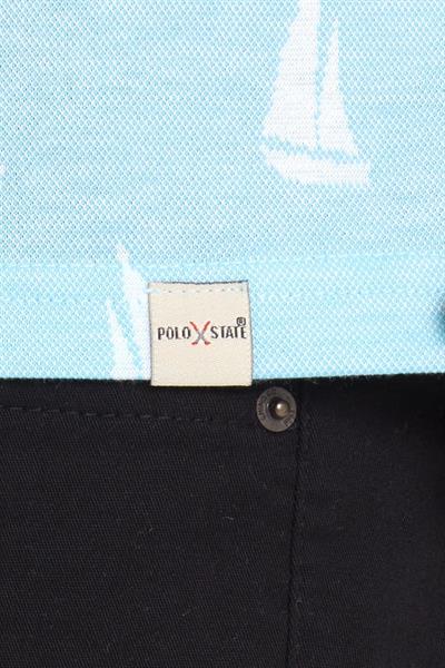 Erkek Jakarlı Basic T-shirt Mavi