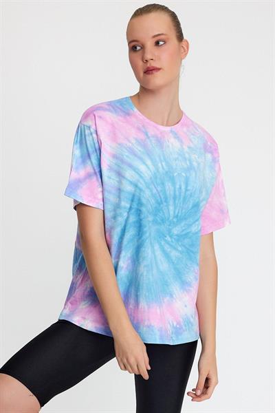 Kadın Batik Yıkamalı Oversize Mavi