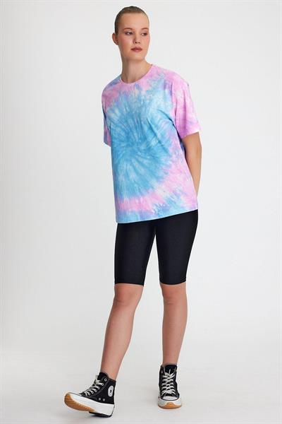 Kadın Batik Yıkamalı Oversize Mavi