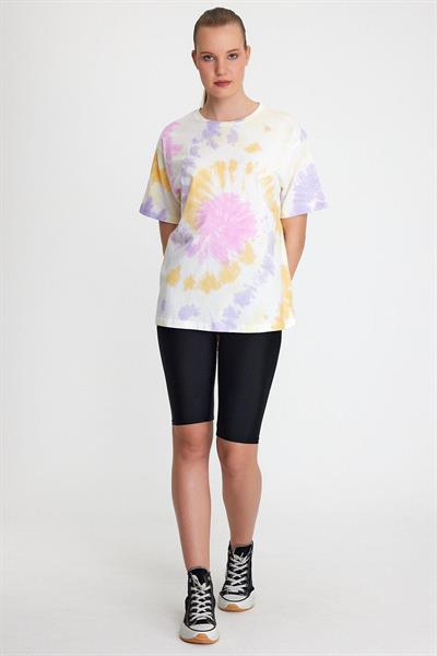 Kadın Batik Yıkamalı Oversize Pembe