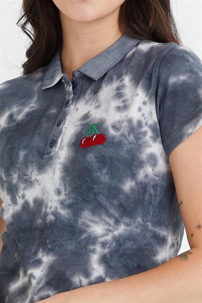 Kadın Batik Yıkamalı t-shirt  Siyah