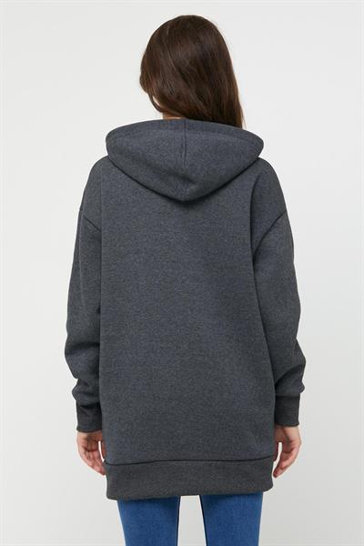 Ünisex Fermuarlı Sweatshirt  Antrasit