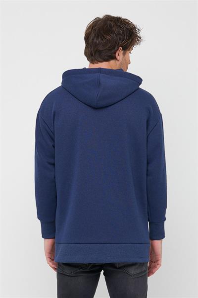 Ünisex Fermuarlı Sweatshirt  İndigo