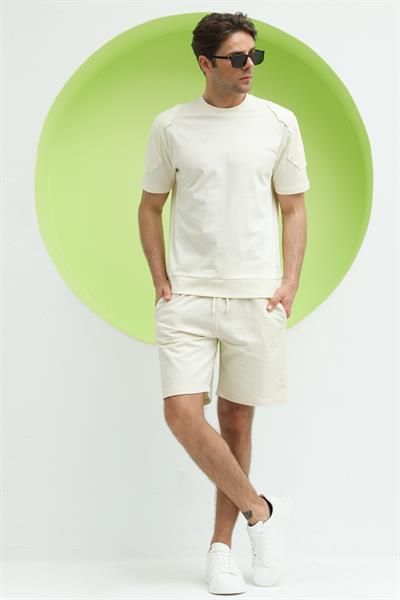 Erkek 2 İplik Şort Ekru