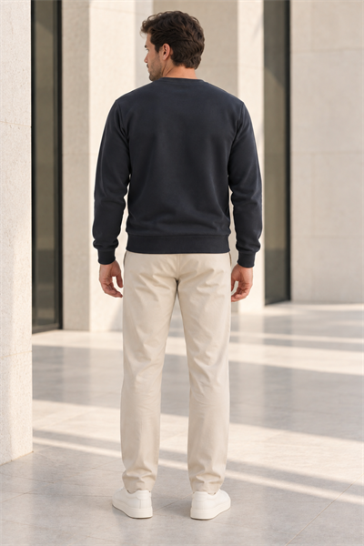 Erkek 2’li Set Bisiklet Yaka Basic Sweatshirt Antrasit & Lacivert Antrasit