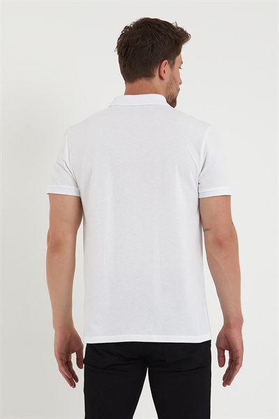 Erkek 2li Polo Yaka Tişört Siyah-Beyaz %100 Pamuk Çekmeyen Kumaş Regular Fit