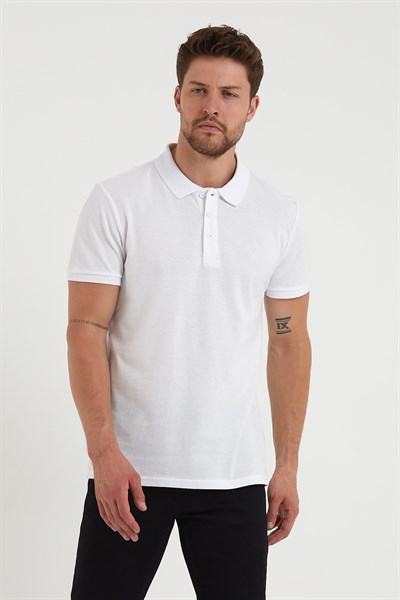 Erkek 2li Polo Yaka Tişört Siyah-Beyaz %100 Pamuk Çekmeyen Kumaş Regular Fit