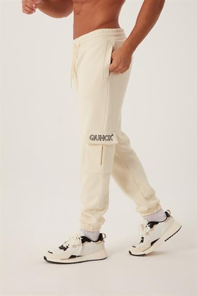 Erkek 3 İplik Jogger Eşofman Altı Ekru