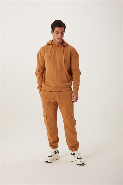 Erkek 3 İplik Jogger Eşofman Altı Kahverengi