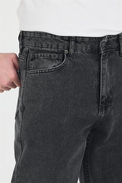 Erkek Baggy Fit Kot Pantolon Füme