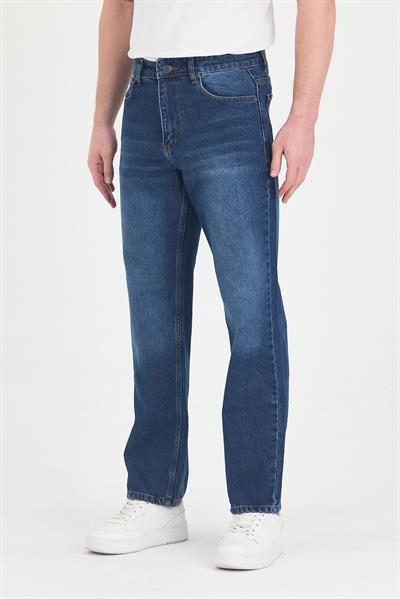 Erkek Baggy Fit Kot Pantolon Mavi