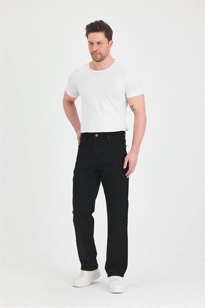 Erkek Baggy Fit Kot Pantolon Siyah