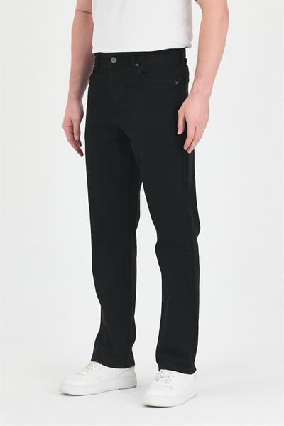 Erkek Baggy Fit Kot Pantolon Siyah