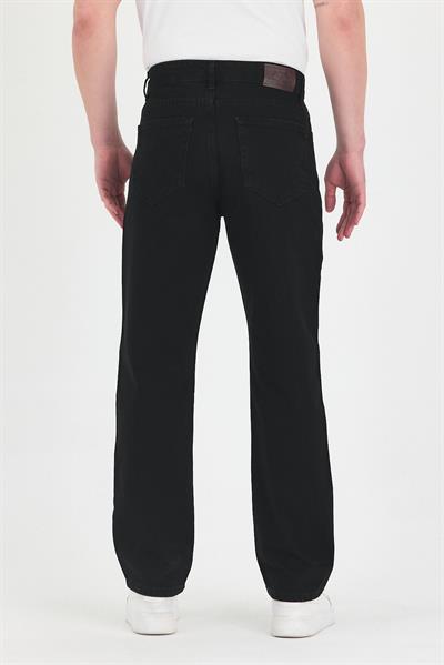 Erkek Baggy Fit Kot Pantolon Siyah